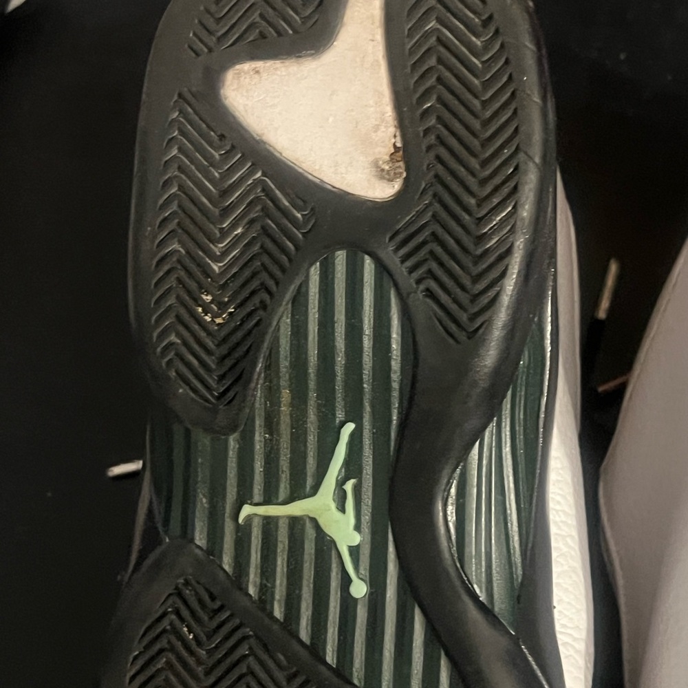 Jordan White and Black High-Top Sneakers with Leather Overlays - Picture 7 of 12